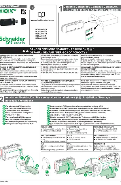 schneider施耐德EBXA-USB- WIFI - WiFi USB key - Instruction sheet